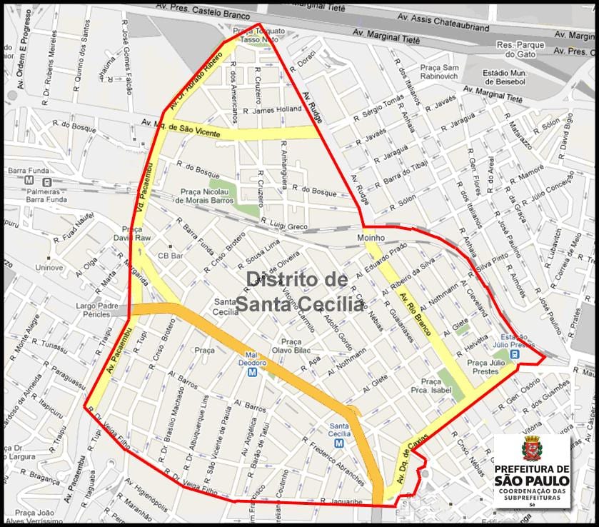 Karte von santa cecilia, Sao Paulo