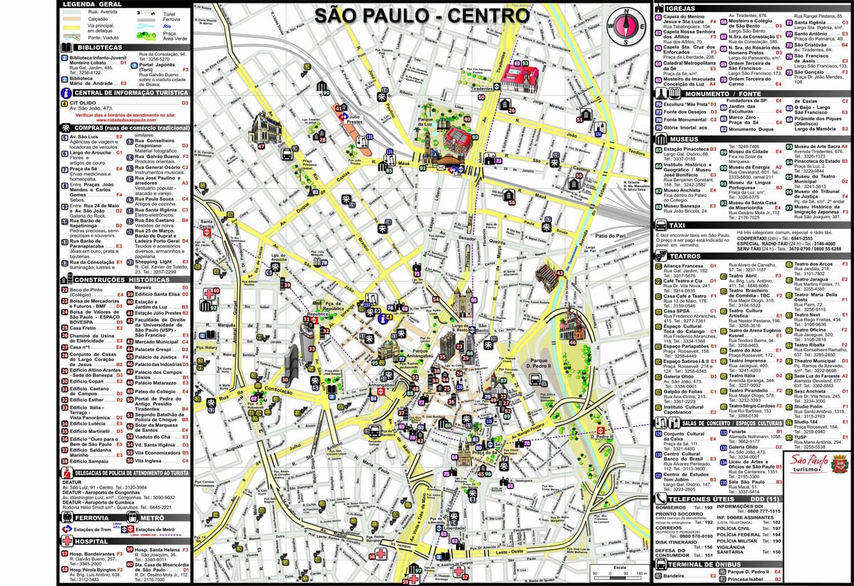 Karte von Sao Paulo downtown