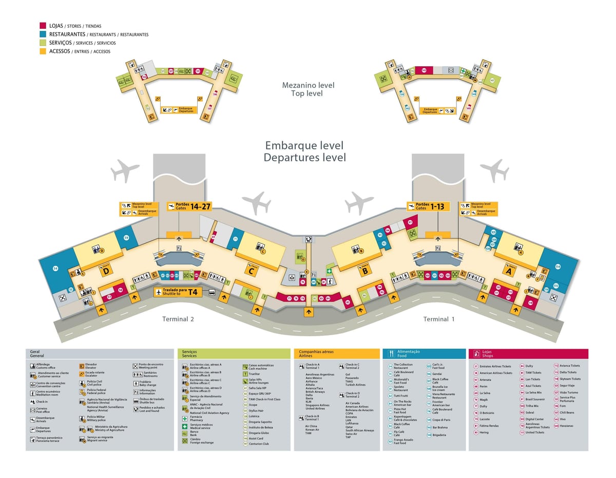 Sao Paulo international airport Landkarte