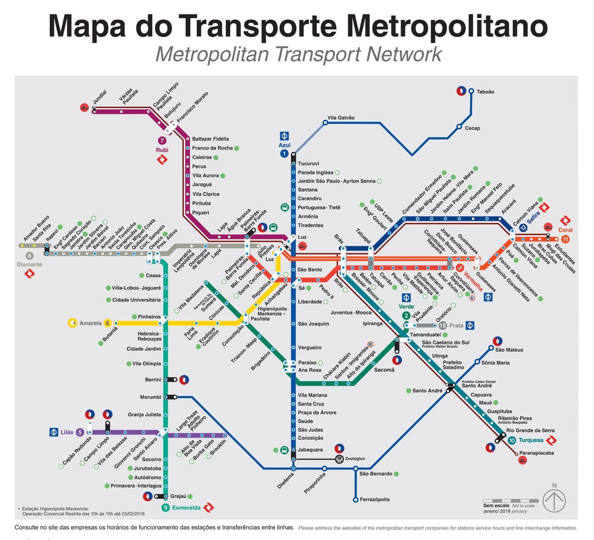 São Paulo transport Karte