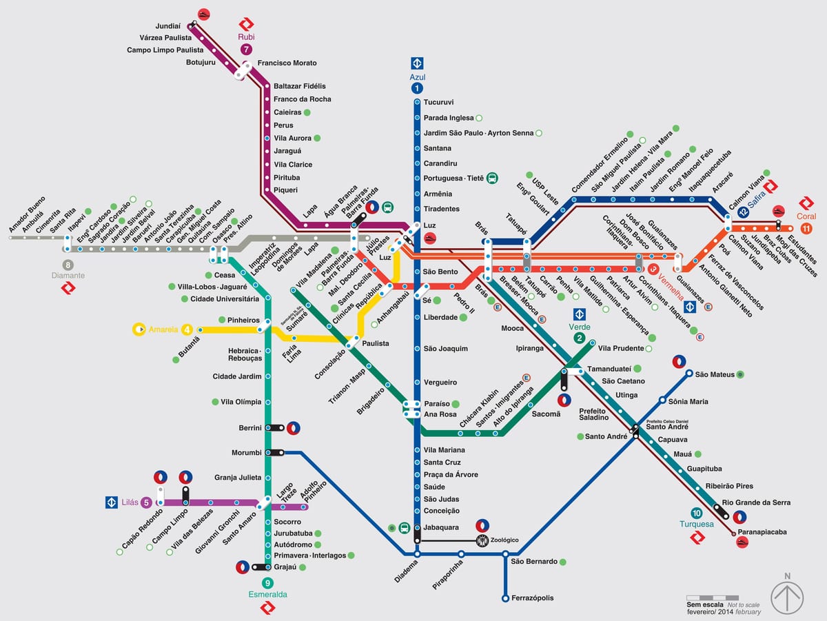 São Paulo-Zug-Karte